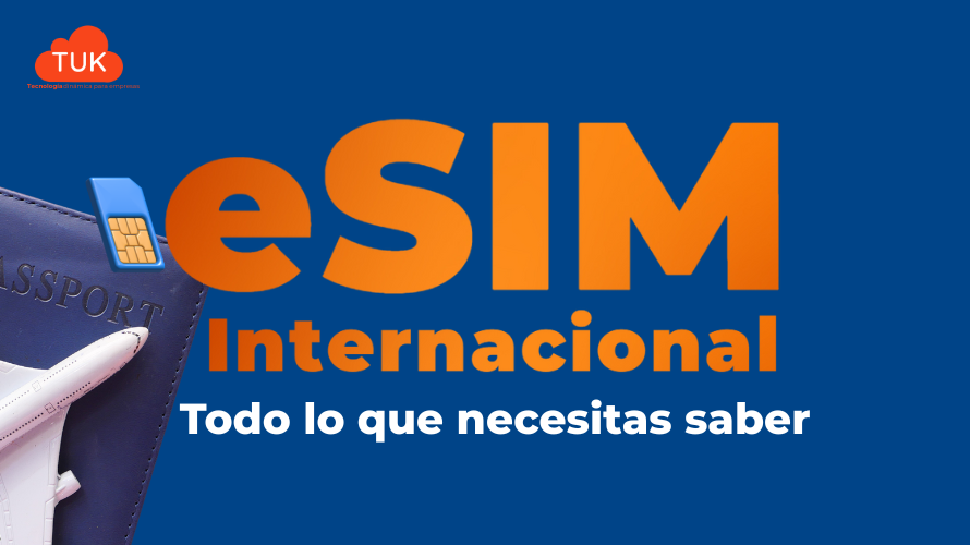Móvil con eSIM activada para uso internacional, con señal global y fondo de viaje