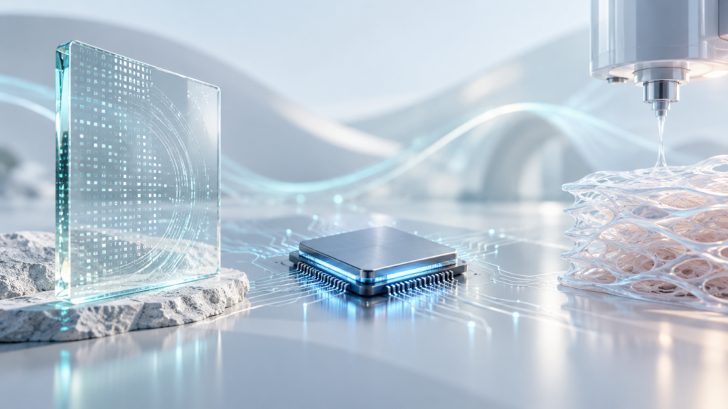 Tecnologías emergentes en 2026: almacenamiento en vidrio, chips de IA y bioimpresión 3D
